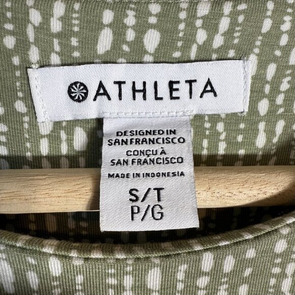 Athleta Santorini Thera Printed Dress Women's ST Small Tall Green UPF 50 Active - Picture 8 of 14